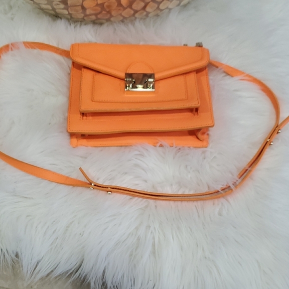 Loeffer Randall Rider Vibrant Orange Crossbody Bag with Gold Hardware - Picture 5 of 15